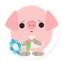 "I am sorry" Cute Cartoon Piglet Sticker