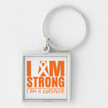 I am Strong - I am a Survivor - Leukaemia Keychains