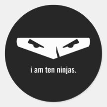 i am ten ninjas sticker