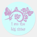 I am the big sister purple stickers