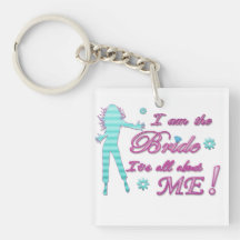 i am the bride about me wedding bachelorette brida keychain