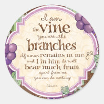 I Am the Vine Scripture Stickers