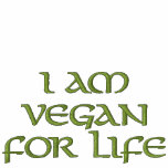 I Am Vegan For Life. Green. Slogan. Custom embroidered shirts