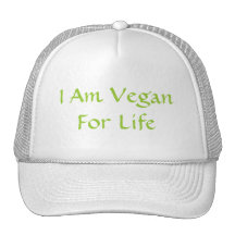I Am Vegan For Life. Green. Slogan. Custom Mesh Hats