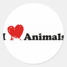 I animaux autocollant rond