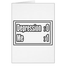 I Beat Depression (Scoreboard) Greeting Card