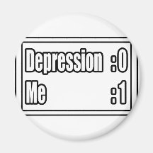 I Beat Depression (Scoreboard) Refrigerator Magnets