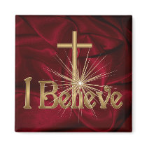 I Believe Christian Cross Magnet