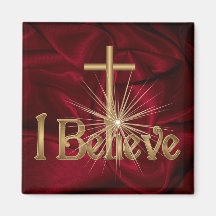 I Believe Christian Cross Magnet