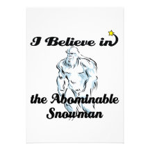 i believe in abominable snowman personalized invites