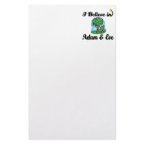 i believe in adam and eve stationery