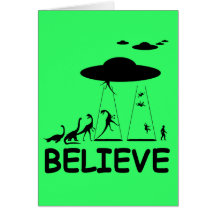 I believe in aliens card