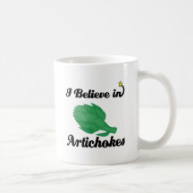 i believe in artichokes coffee mugs