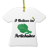 i believe in artichokes christmas ornaments