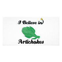 i believe in artichokes photo card