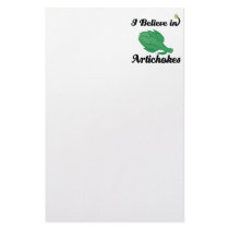 i believe in artichokes customized stationery