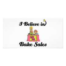 i believe in bake sales personalized photo card