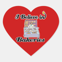 i believe in bakeries heart sticker