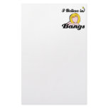 i believe in bangs stationery