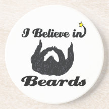 i believe in beards beverage coaster