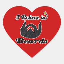 i believe in beards heart stickers