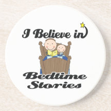 i believe in bedtime stories boys beverage coaster