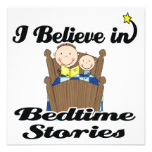 i believe in bedtime stories boys personalized invitation