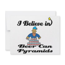 i believe in beer can pyramids personalized invitations