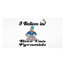 i believe in beer can pyramids photo card template