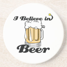 i believe in beer coaster