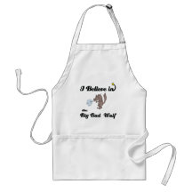 i believe in big bad wolf apron
