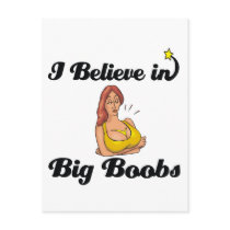 i believe in big boobs postcard