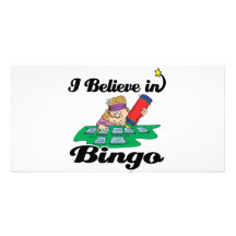 i believe in bingo photo card