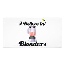 i believe in blenders personalized photo card