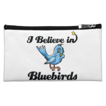 i believe in bluebirds cosmetic bag