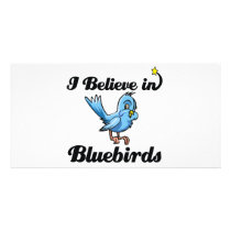 i believe in bluebirds photo card template