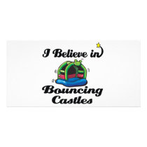 i believe in bouncing castles customized photo card