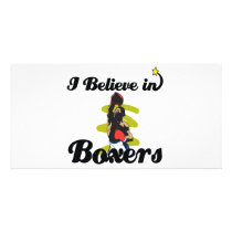 i believe in boxers personalized photo card