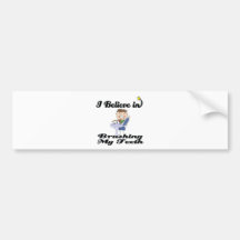 i believe in brushing my teeth boy bumper stickers