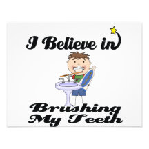 i believe in brushing my teeth boy custom announcement