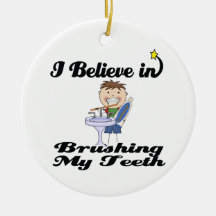 i believe in brushing my teeth boy christmas tree ornaments