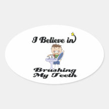 i believe in brushing my teeth boy stickers