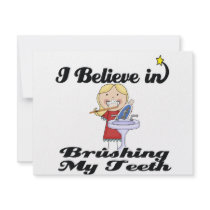 i believe in brushing my teeth girl invitations