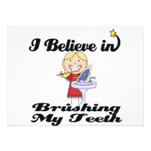 i believe in brushing my teeth girl personalized invites