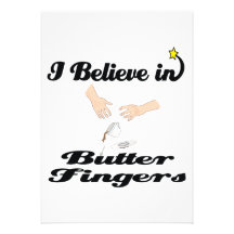 i believe in butter fingers personalized invites