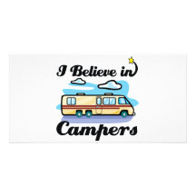 i believe in campers personalized photo card