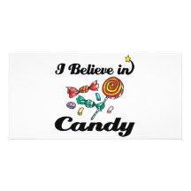 i believe in candy personalized photo card