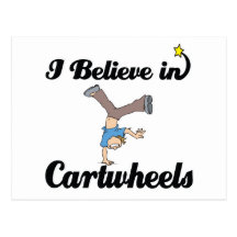 i believe in cartwheels post card
