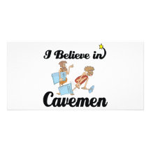 i believe in cavemen photo card template