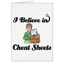 i believe in cheat sheets card